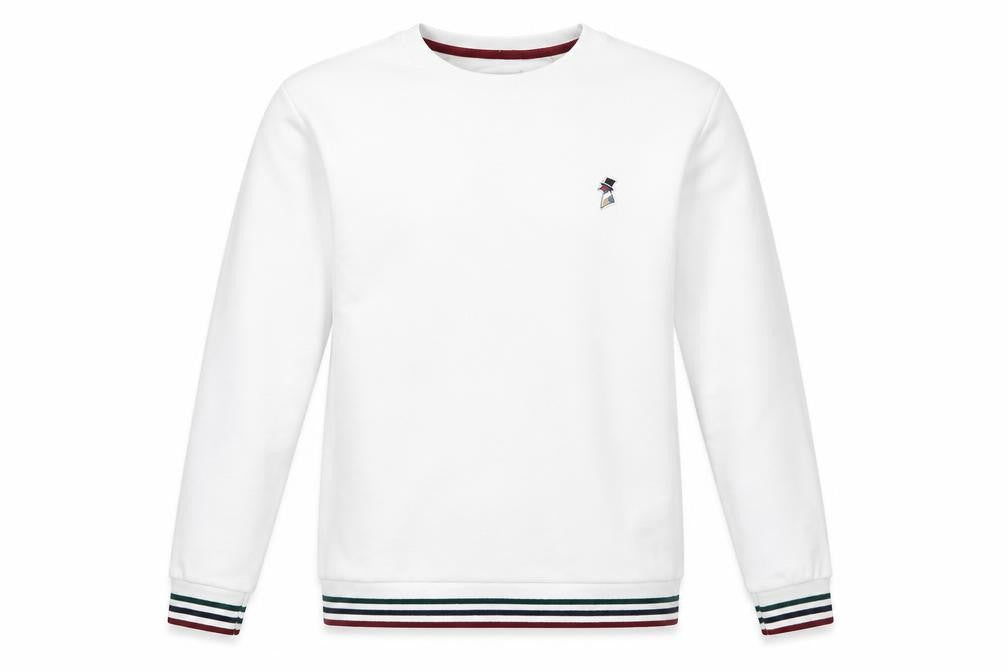 Front view of Jack Wills Men's White Pullover Sweatshirt S