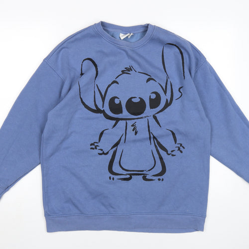 Disney Unisex Blue XS Stitch Pullover Sweatshirt