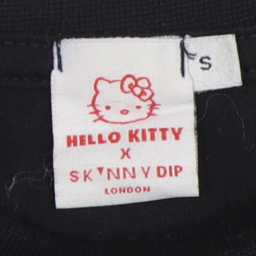 Hello Kitty x Skinnydip Black Women's T-Shirt, S, Cute Candy Design
