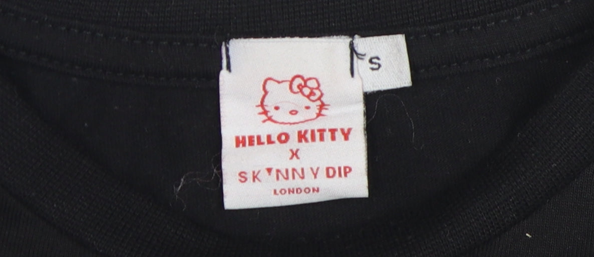Hello Kitty x Skinnydip Black Women's T-Shirt, S, Cute Candy Design