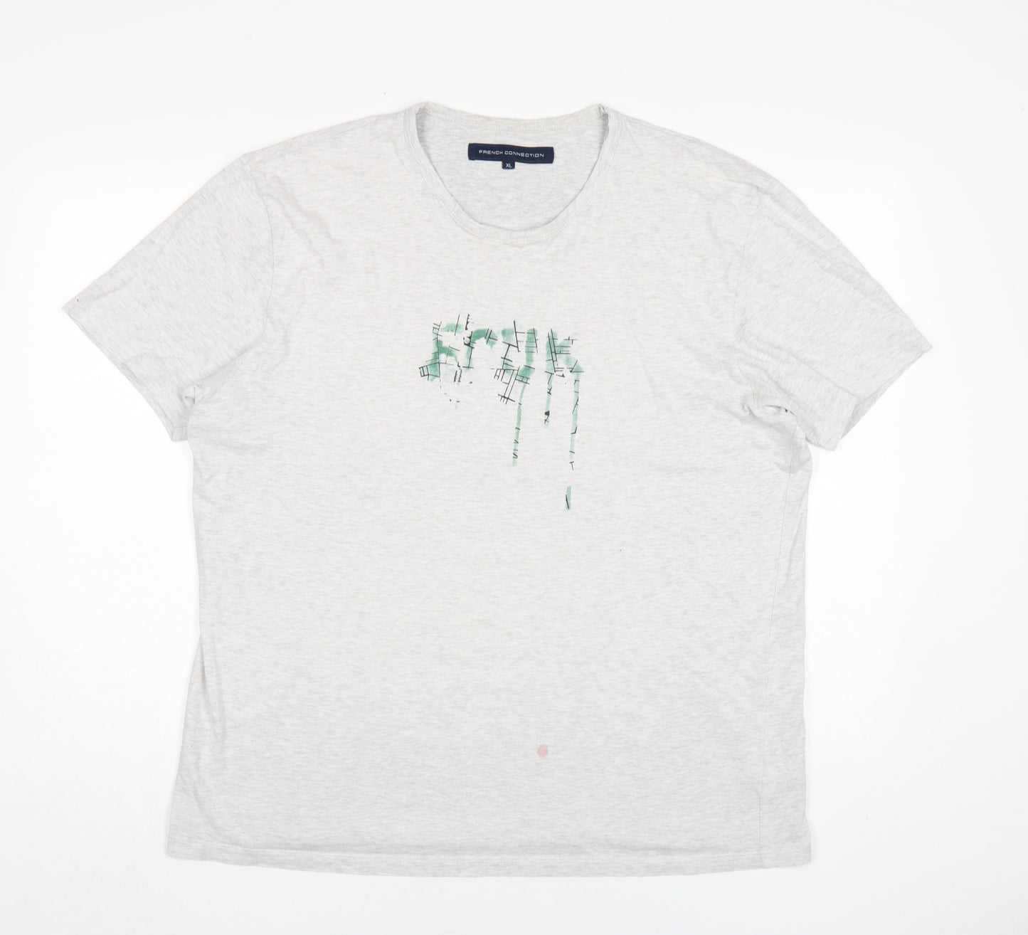 French Connection Men's Grey XL Graphic Cotton T-Shirt
