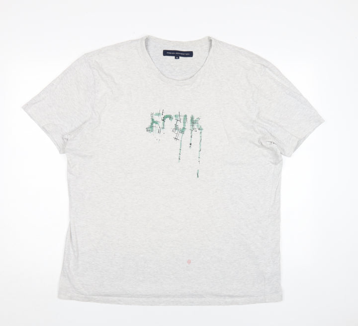 French Connection Men's Grey XL Graphic Cotton T-Shirt