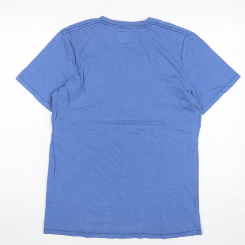 Abercrombie & Fitch Men's Blue Cotton Logo T-Shirt M