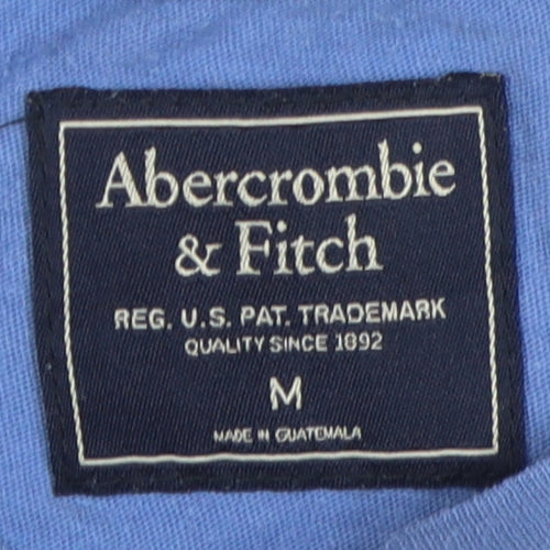 Abercrombie & Fitch Men's Blue Cotton Logo T-Shirt M