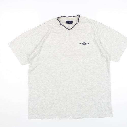 Umbro Boys Grey V-Neck T-Shirt Size 12 - Casual Basic Style