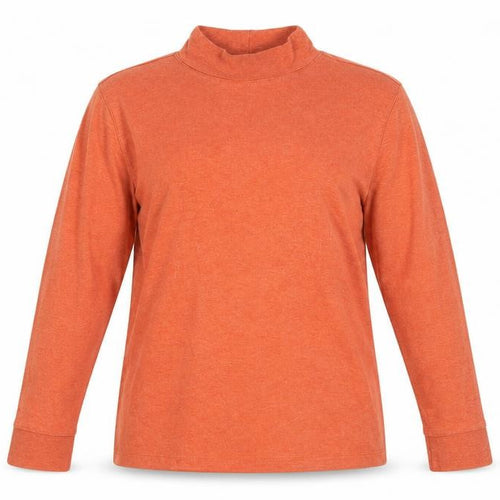 Lands' End Orange Mock Neck T-Shirt, Size L, Women