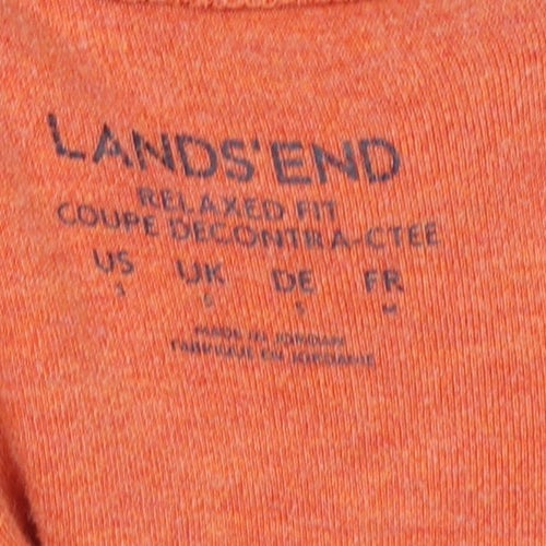 Lands' End Orange Mock Neck T-Shirt, Size L, Women