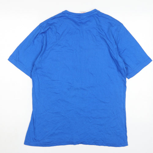 Disney Men's Blue Grumpy Cartoon T-Shirt Medium