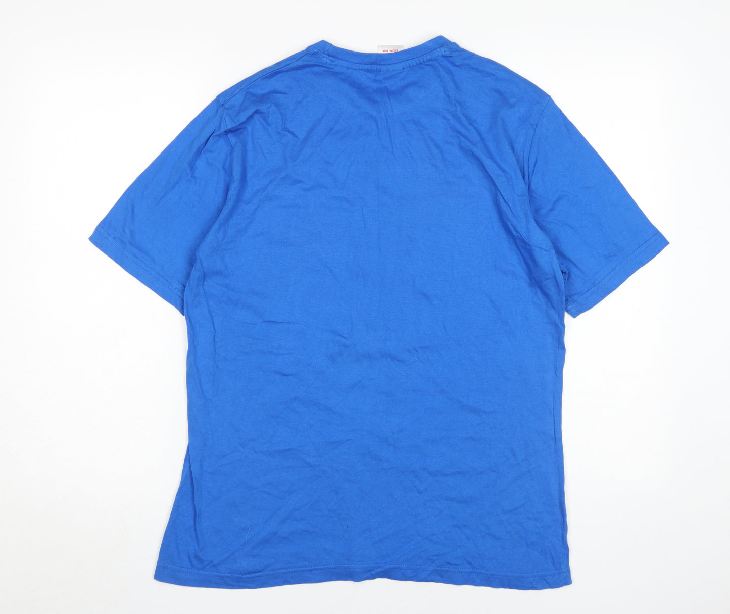 Disney Men's Blue Grumpy Cartoon T-Shirt Medium