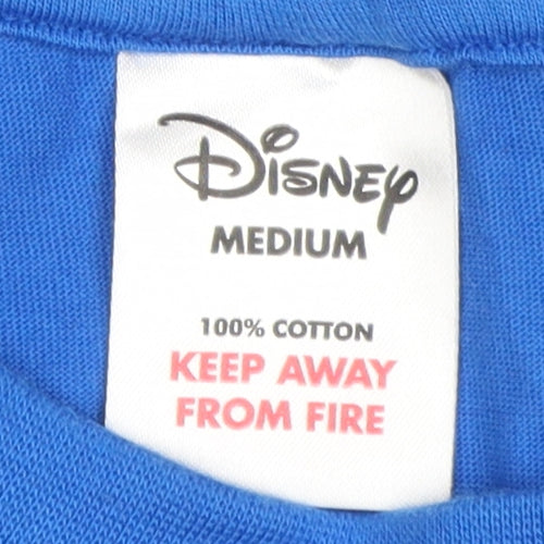Disney Men's Blue Grumpy Cartoon T-Shirt Medium