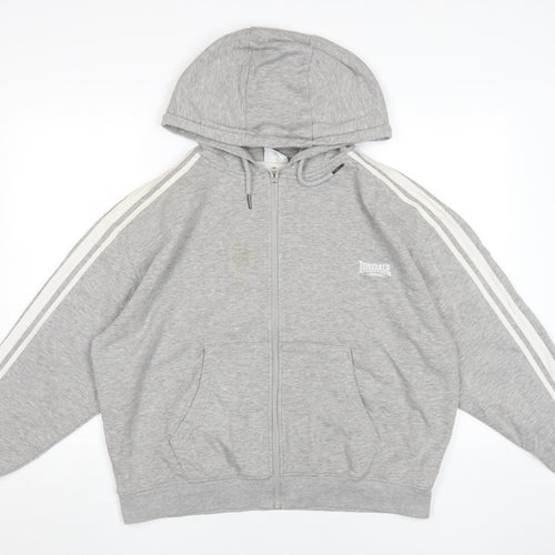 Lonsdale Women's Grey Full Zip Hoodie Size 12