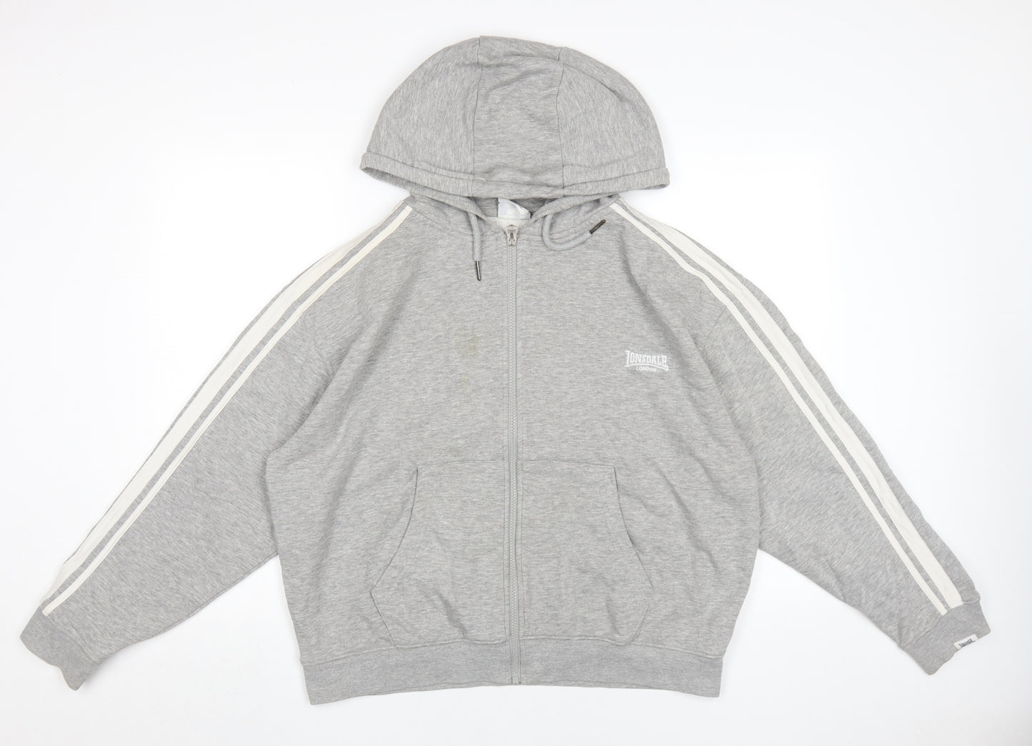 Lonsdale Women's Grey Full Zip Hoodie Size 12