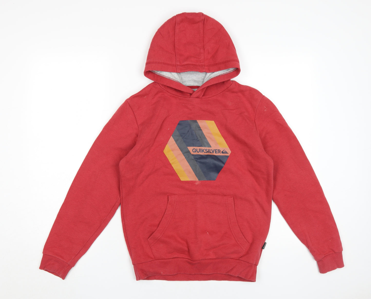 Quiksilver Boys Red Pullover Hoodie, Graphic Print, Size 12