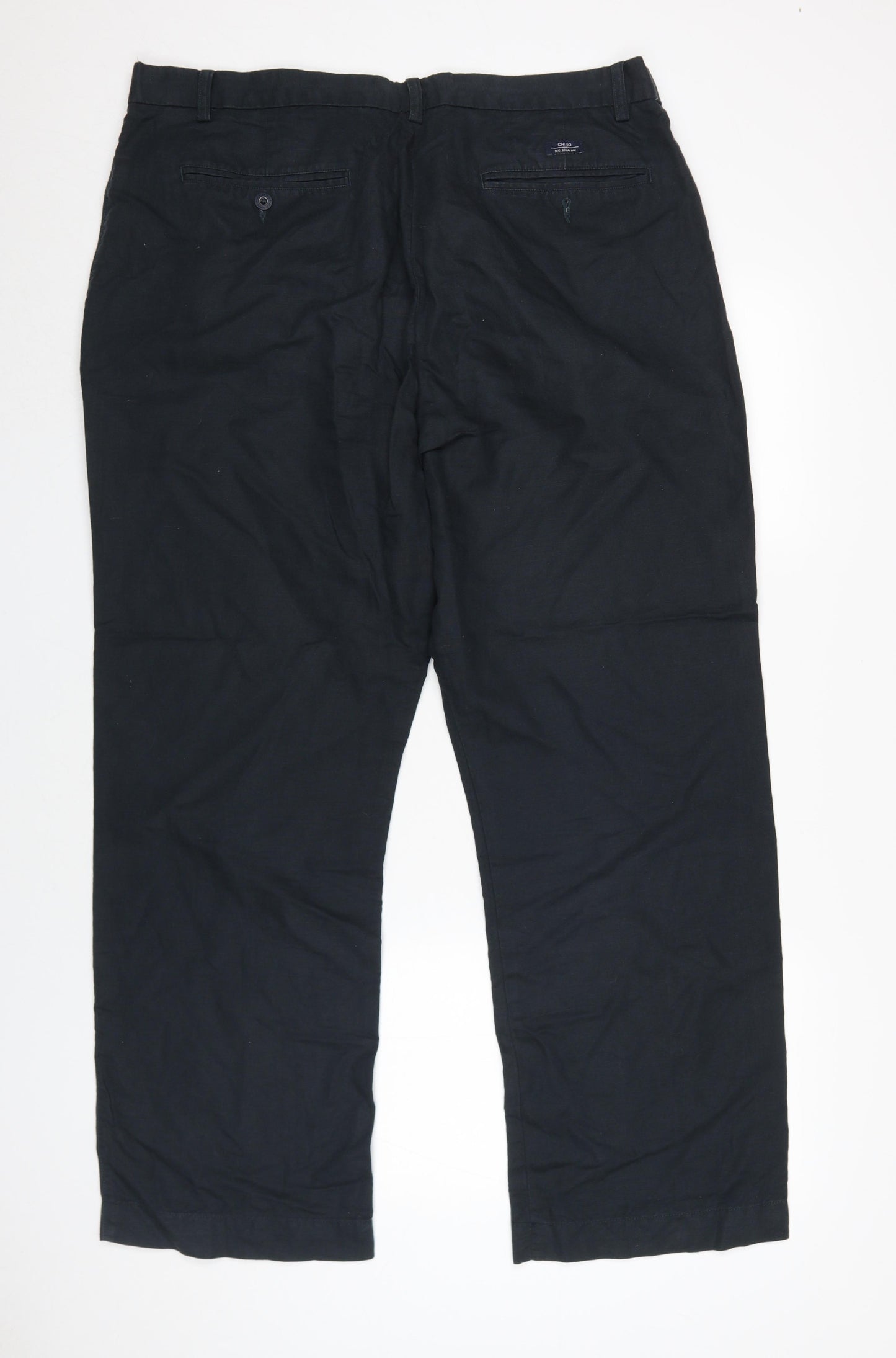 Marks and Spencer Men's Black Chino Trousers, Size 38