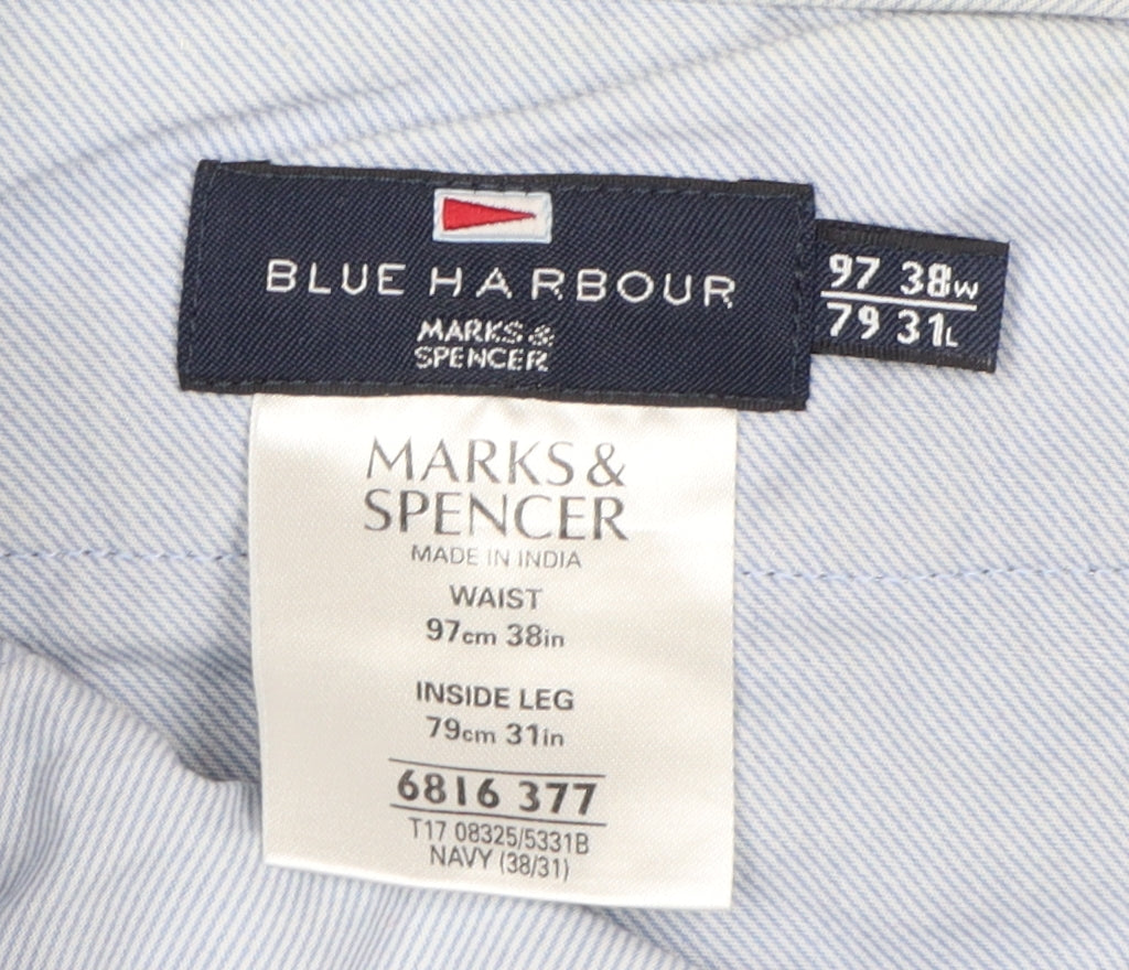 Marks and Spencer Men's Black Chino Trousers, Size 38