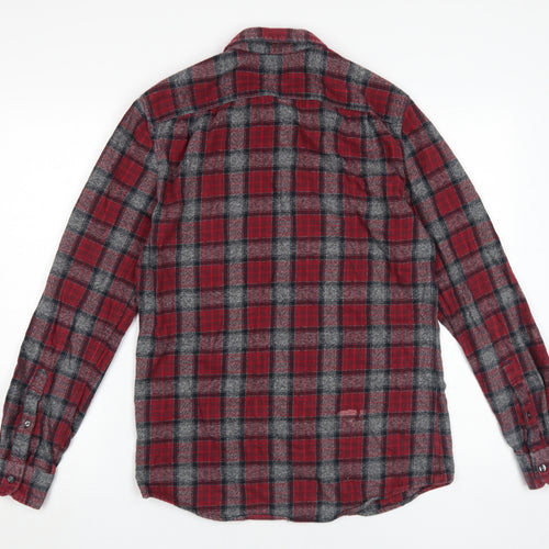 Jack Wills Men's Red Plaid Classic Fit Flannel Shirt