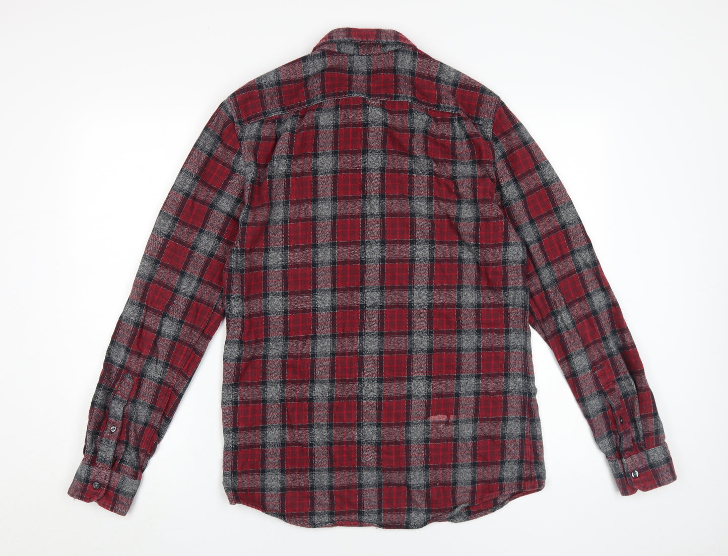 Jack Wills Men's Red Plaid Classic Fit Flannel Shirt