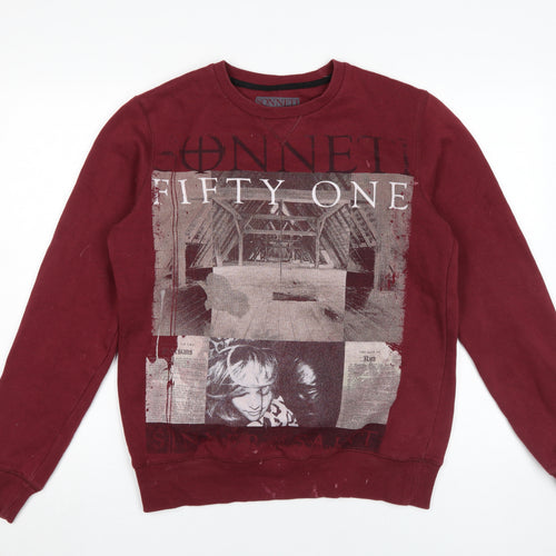 Sonneti Men's Red Graphic Print Pullover Sweatshirt M