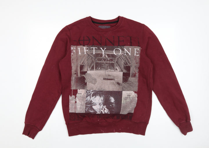 Sonneti Men's Red Graphic Print Pullover Sweatshirt M
