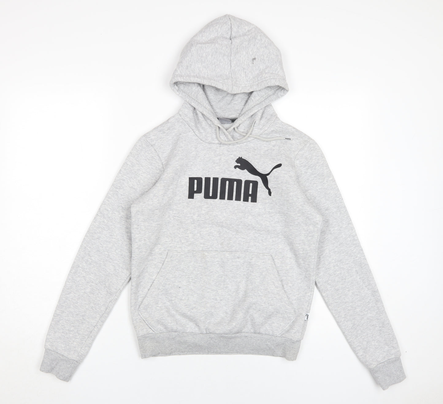 PUMA Grey Unisex Adults Pullover Hoodie Size 8