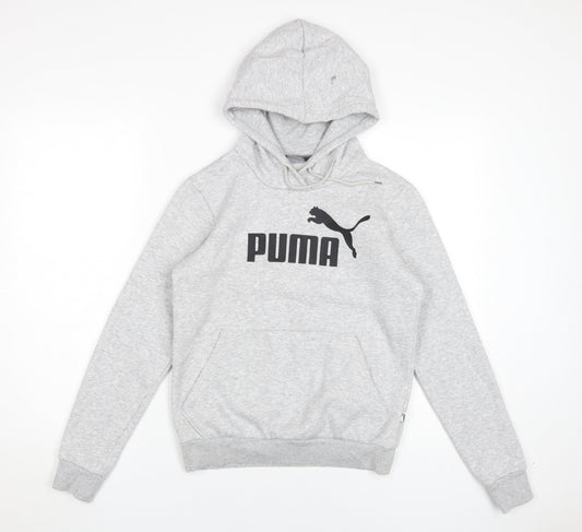 PUMA Grey Unisex Adults Pullover Hoodie Size 8