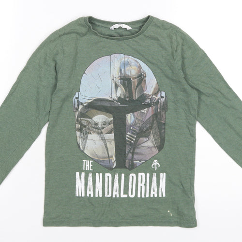 Star Wars Boys Green The Mandalorian Long Sleeve T-Shirt 7-8 Years