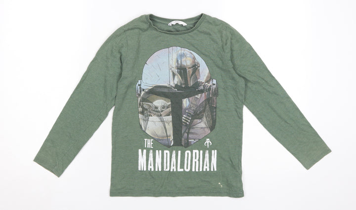 Star Wars Boys Green The Mandalorian Long Sleeve T-Shirt 7-8 Years