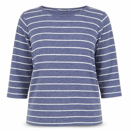 Isle Women's Blue Striped 3/4 Sleeve T-Shirt M