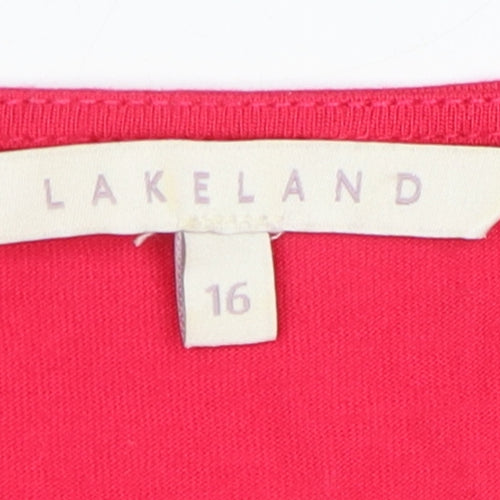 Lakeland Women's Red Scoop Neck T-Shirt Size 16