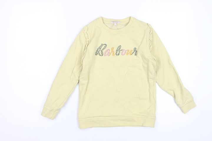 Barbour Girls Yellow Ruffle Sweatshirt 8-9 Years