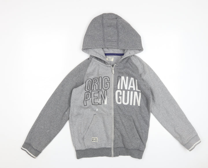 Original Penguin Boys Grey Full Zip Hoodie 12-13 Years