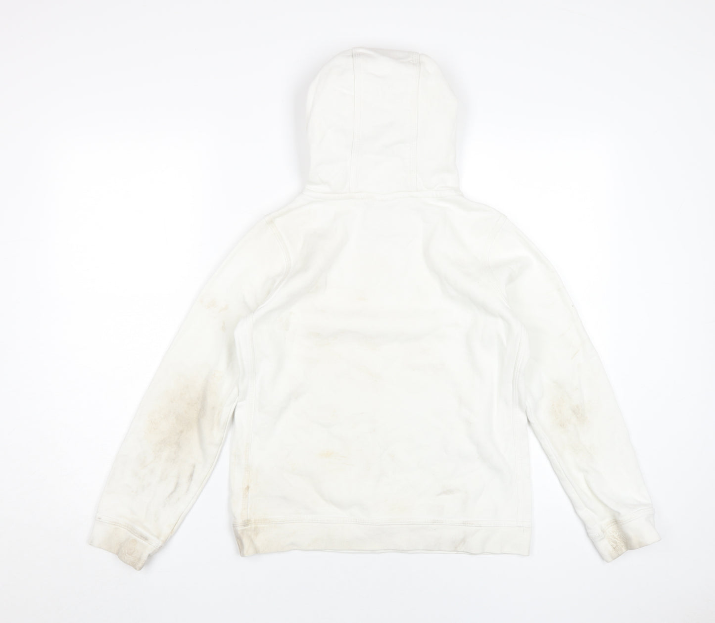 Nike Boys White Pullover Hoodie, L, Casual Hoodie with Pockets