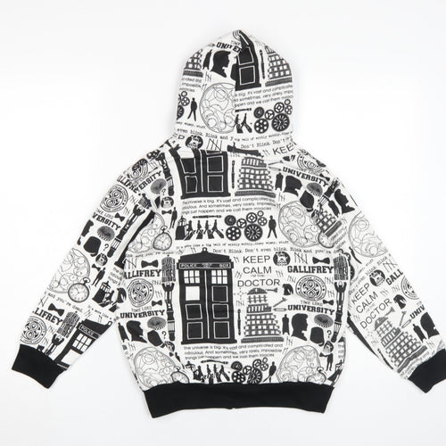 Stars & Stripes Boys Black White Doctor Who Graphic Hoodie 7-8 Years