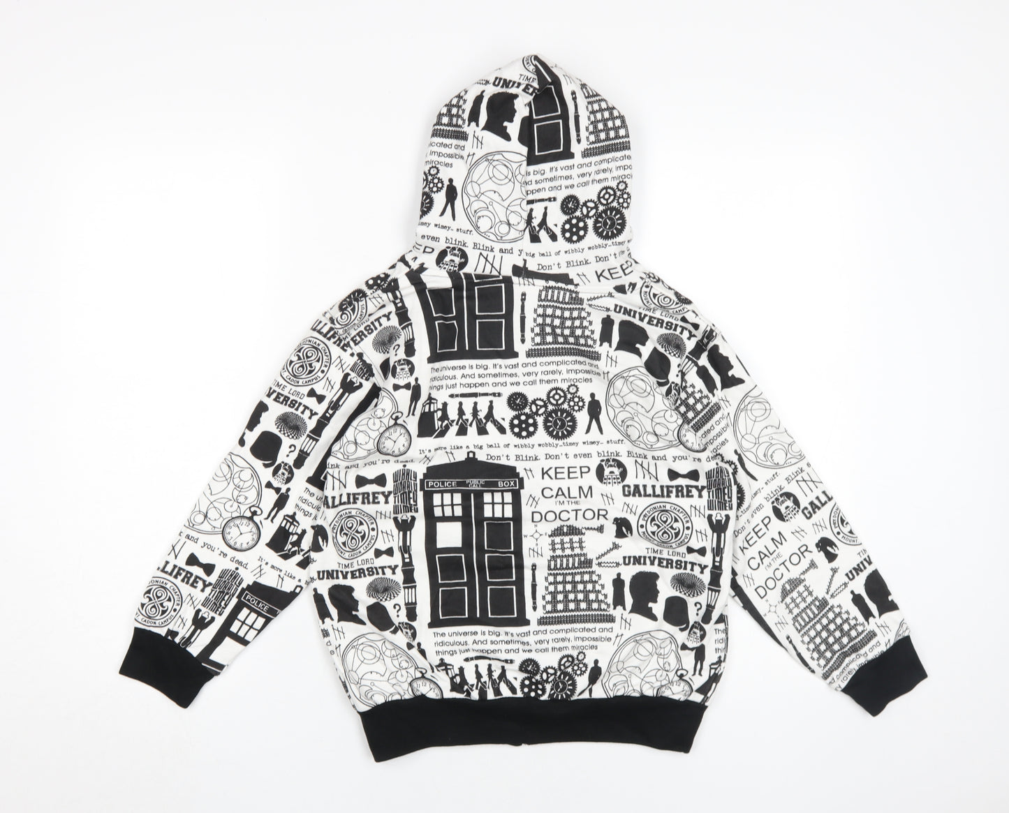 Stars & Stripes Boys Black White Doctor Who Graphic Hoodie 7-8 Years