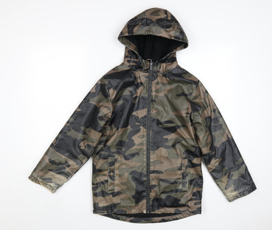 Firetrap Boys Green Camouflage Parka Jacket Size 9-10 Years