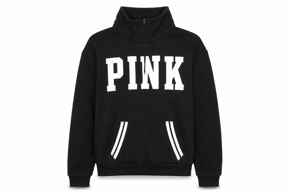 Front view of Victoria's Secret Women's Black XS Pullover Sweatshirt