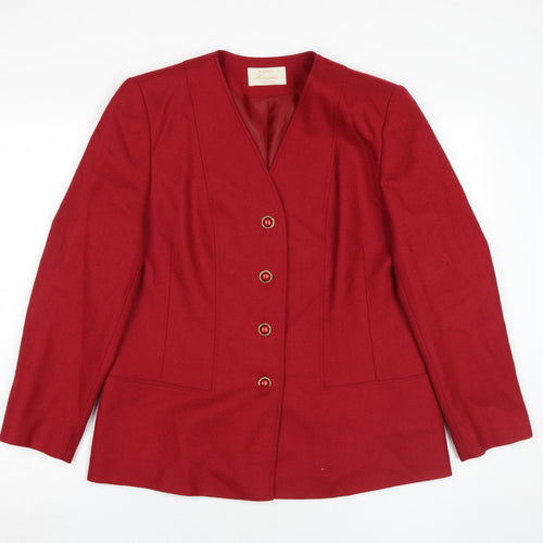 Eastex Women's Red Wool Blazer Size 14 Classic Style
