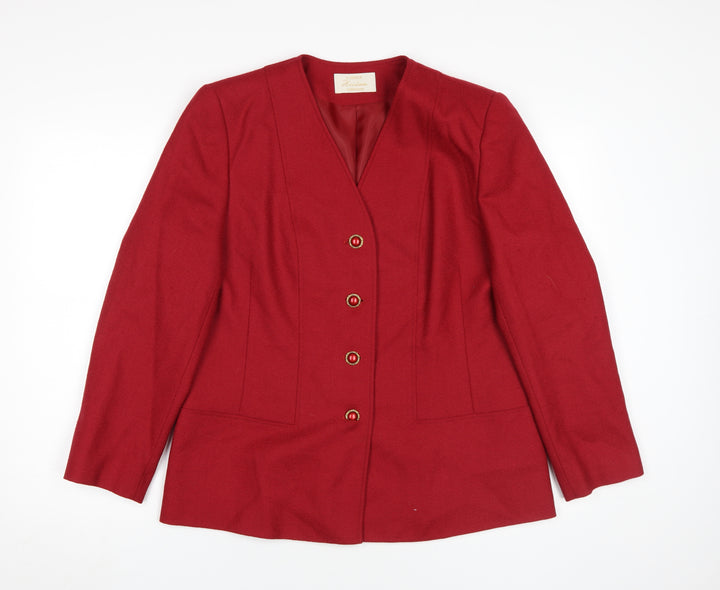 Eastex Women's Red Wool Blazer Size 14 Classic Style