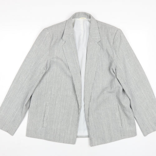 St Michael Women's Grey Blazer Size 14 - Classic Vintage