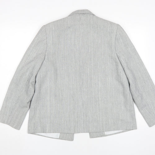 St Michael Women's Grey Blazer Size 14 - Classic Vintage