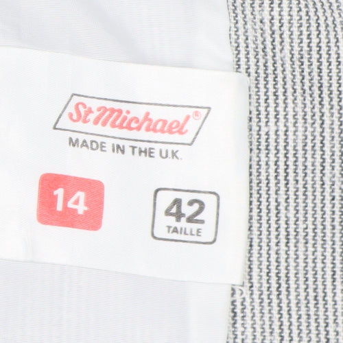 St Michael Women's Grey Blazer Size 14 - Classic Vintage