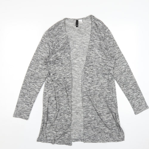 H&M Women Grey Cardigan, Size S, Open-Knit Casual