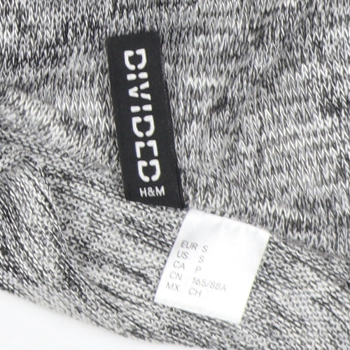H&M Women Grey Cardigan, Size S, Open-Knit Casual
