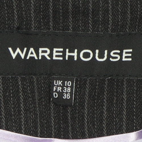 Warehouse Women's Black Pinstripe Jacket Size 10