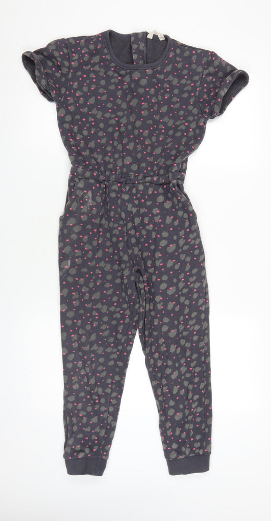 John Lewis Girls Grey Animal Print Jumpsuit, Size 10 Years