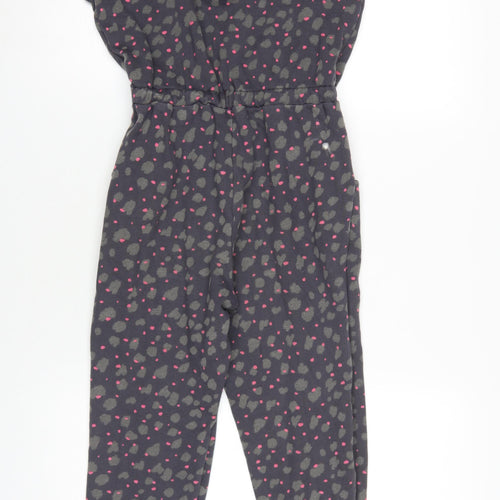 John Lewis Girls Grey Animal Print Jumpsuit, Size 10 Years