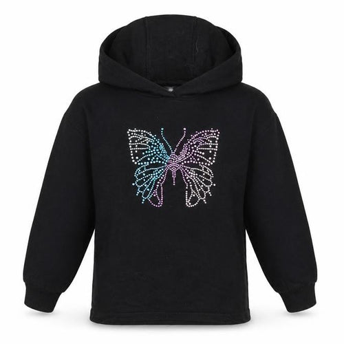 Next Girls Black Butterfly Jewel Hoodie, 6 Years, Pullover