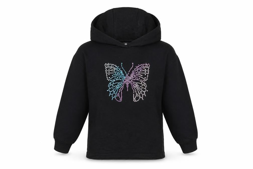 Next Girls Black Butterfly Jewel Hoodie, 6 Years, Pullover