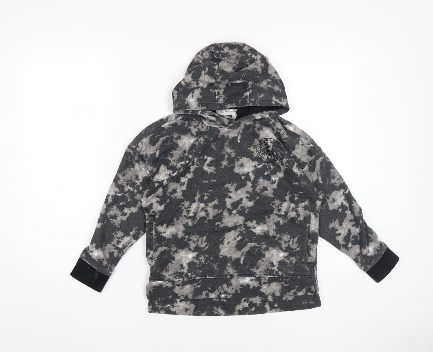 Next Boys Grey Camouflage Pullover Hoodie, Size 8 Years