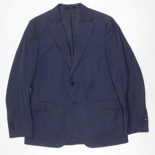 Massimo Dutti Men's Blue Wool Blazer Size 40R